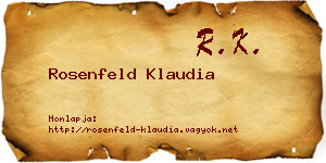 Rosenfeld Klaudia névjegykártya