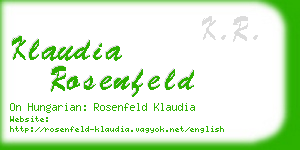klaudia rosenfeld business card